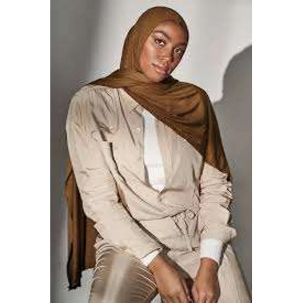 Haute Hijab premium Camel Brown‎ Viscose Lycra Jersey Wrap Scarf Made in UAE
